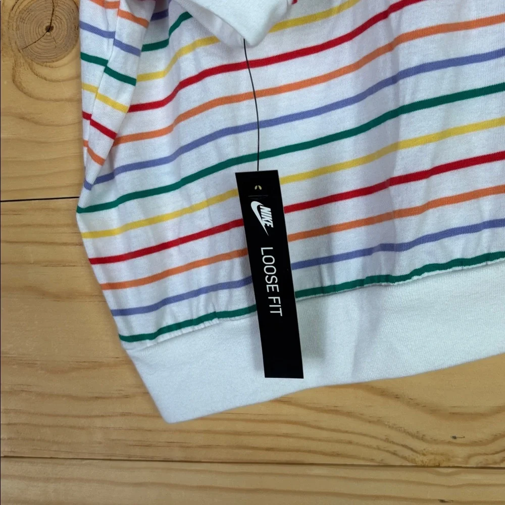 NWT Nike Rainbow‎ multi stripe cropped polo